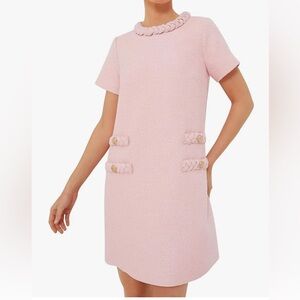 Pink tweed shift dress. Ladies size small Jackie O. Style. Fully lined.